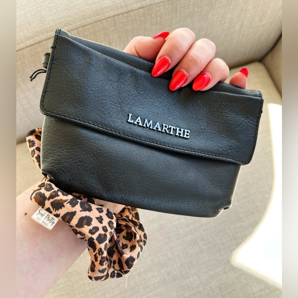 LAMARTHE Paris Black Leather Clutch